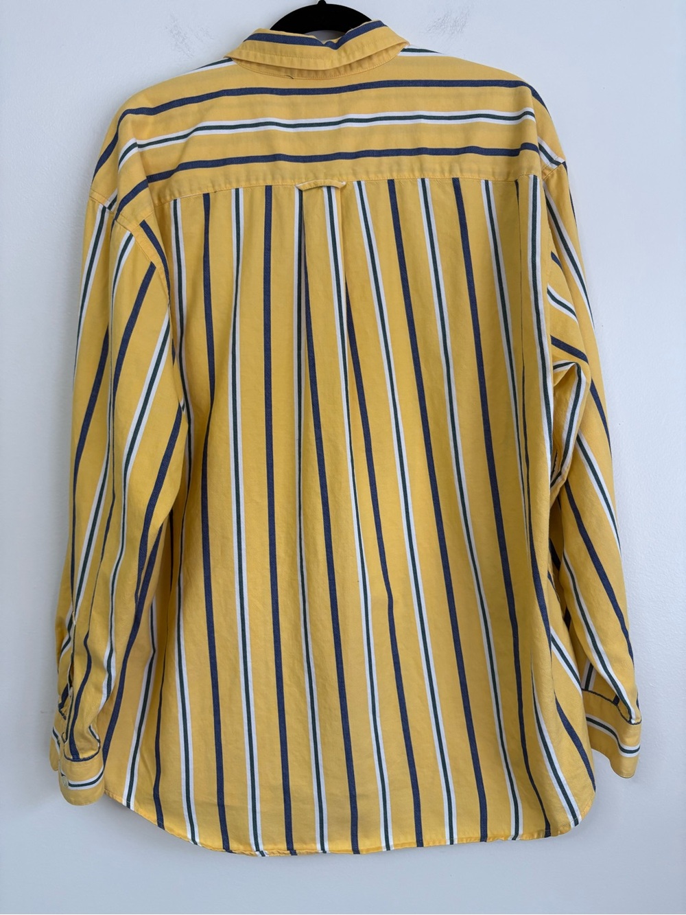 Vintage 90s GAP Yellow Striped Long-Sleeve Button-Down Shirt Y2K Sz XL - Picture 4 of 7